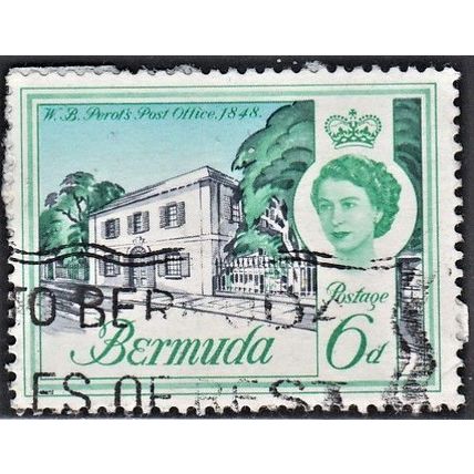 BERMUDA, 1962-68 6d Perot's Post Office, SG 168 (Scott 180), used.