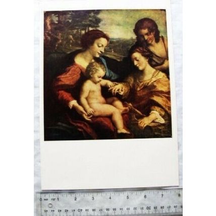 Vintage illustration: famous paintings Correggio Mystic Marriage of St Catherine