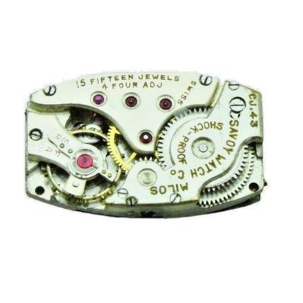 Savoy Milos CJ.43 A Michel 15 J Watch Movement 4 Adj 6.75 X 11'" = 15.3x24.8 mm