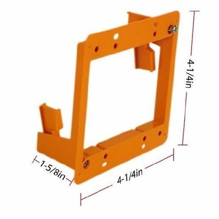 Construct Pro Slim Dual Gang Open Back Low Voltage Bracket - Orange