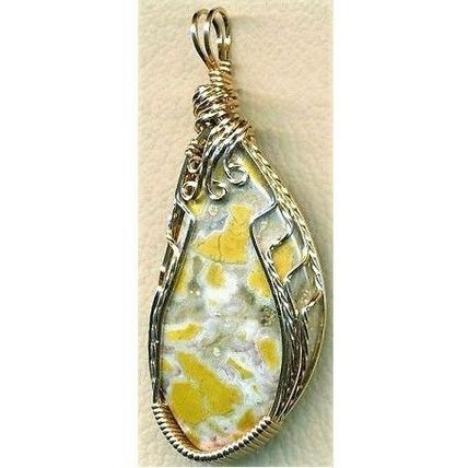 Stone Canyon Jasper Bronze Wire Wrap Gemstone Pendant 40