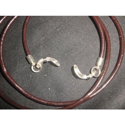 2.5mm chocolate brown leather lanyard cord fit sun reading driving glasses 31''