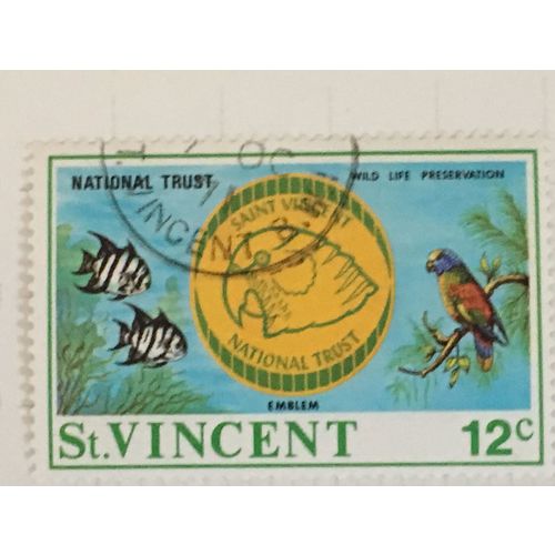 St Vincent 1971 National Trust 12c Seal Wildlife Used SG 322 Sc316 postage stamp