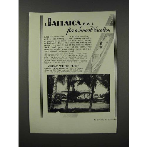 1932 United Fruit Co. Great White Fleet Ad - Jamaica