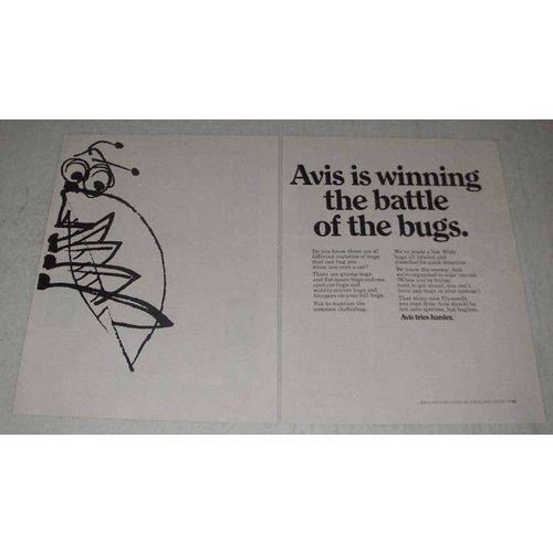 1967 Avis Rent-a-Car Ad - Winning Battle of the Bugs