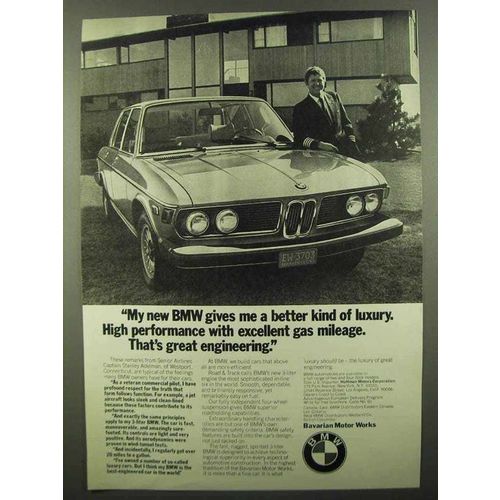 1974 BMW Cars Ad - Excellent Gas Mileage