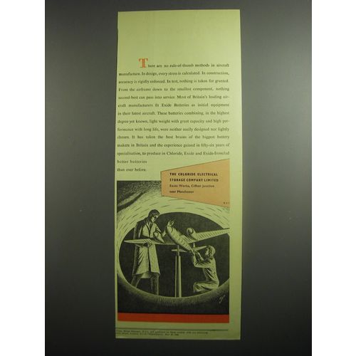 1948 The Chloride Electrical Storage Company Limited Exide Batteries Ad