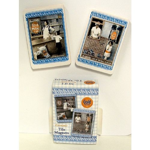 Magnet-2 GOLD METAL FLOUR Vintage Ceramic Collectible