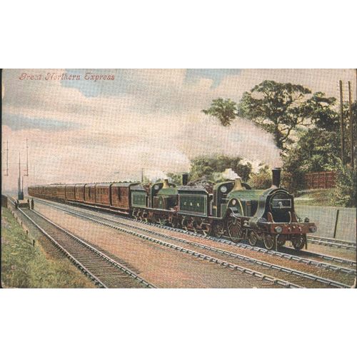 Antique Valentine's Postcard - Great Northern Express