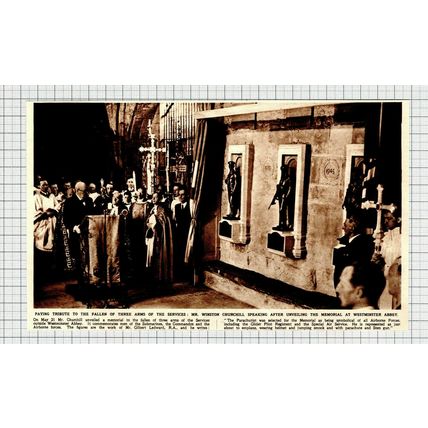 Westminster Abbey Memorial Winston Churchill Gilbert Ledward - 1948 Clipping