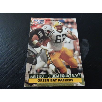 1991 Pro Set Card # 505 Matt Brock Rookie Card Very Good (3) Green Bay Packers