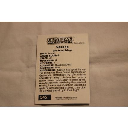 Saskan 1992 TSR 2nd Edition Dungeons & Dragons NO.545