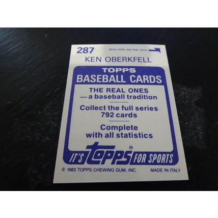 1983 Topps Stickers # 287 Ken Oberkfell VG-Ex (4) St Louis Cardinals
