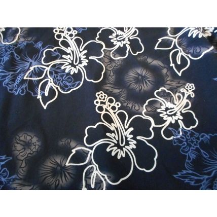 Ocean Current Hawaiian Shirt 2XL Blue Black SS Floral tropics