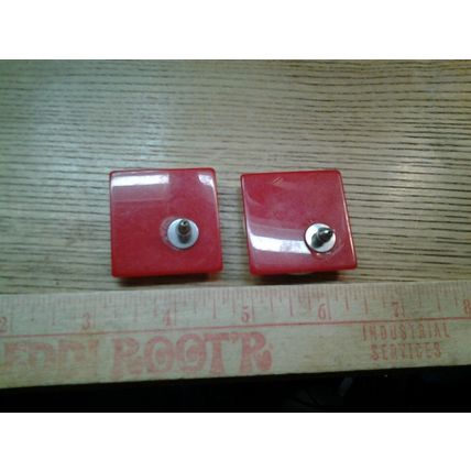 Vintage 1980's Pierced Earrings White and Red