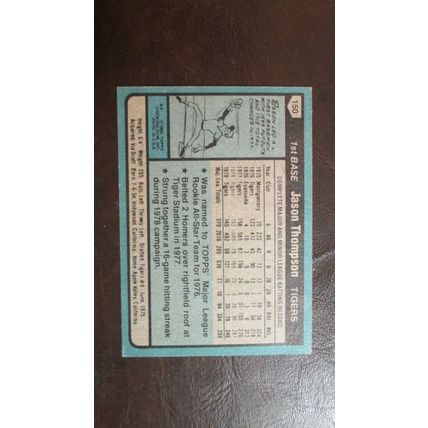 1980 Topps Jason Thompson Detroit Tigers Card #150