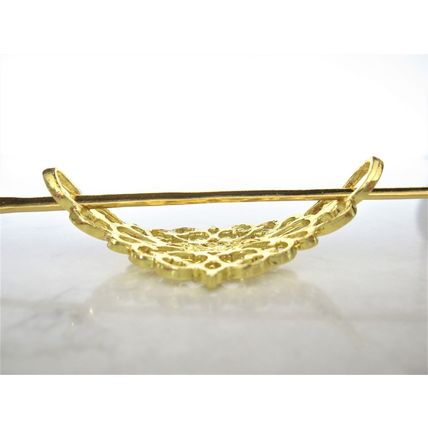 Small gold or silver filigree metal hair slide stick clip barrette