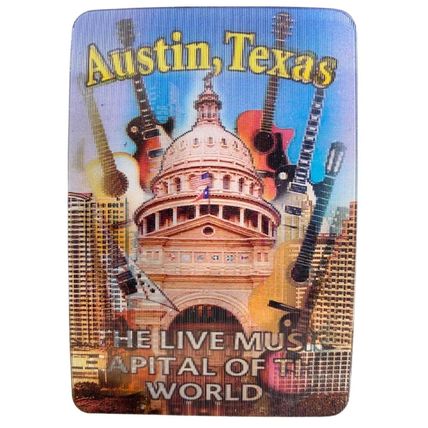 Austin Texas The Live Music Capital of the World 3D Fridge Magnet