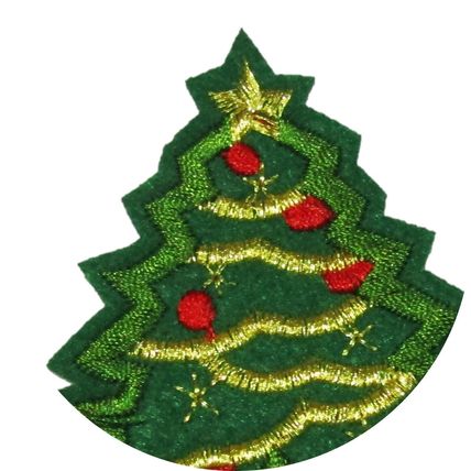 Christmas Tree Iron On Patch Motif Badge Decoration Applique Xmas Season P200