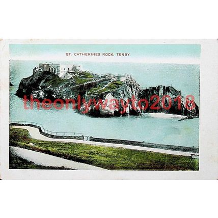 St Katherines Rock,Tenby, Wales, Postcard, 1906