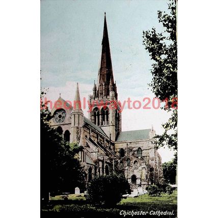 Chichester Cathedral, Sussex, Postcard, 1900s
