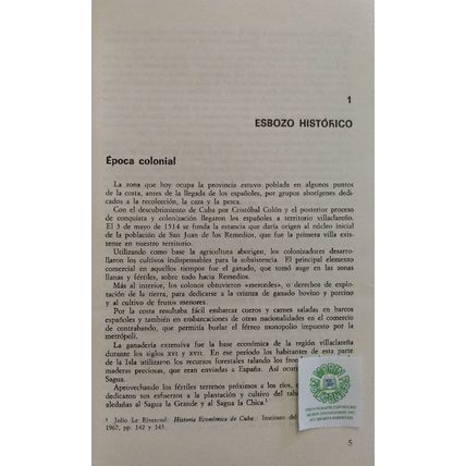VERY RARE PROVINCIA VILLA CLARA ILLUSTRATED published in SANTIAGO DE CUBA 1978