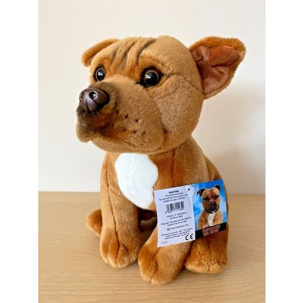 Amstaff Staffie Staffordshire Bull Terrier 12" Plush Black, Blue, Brindle or Red