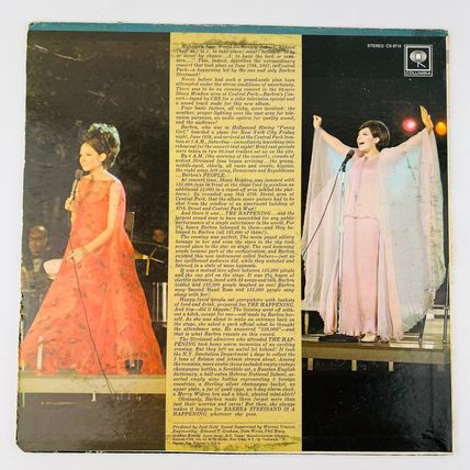 Barbra Streisand – A Happening In Central Park Vinyl LP Record Album CS-9710