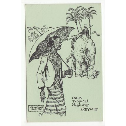 Canadian Pacific Round the World Cruise Advertising Postcard Ceylon