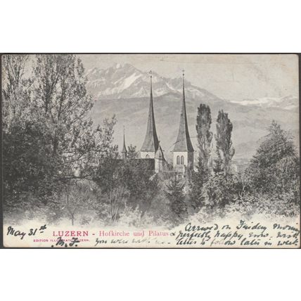Hofkirche und Pilatus, Luzern, 1903 - Edition Illustrato AK