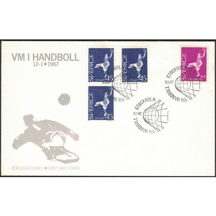 Sweden - FDC 12/1 1967 VM i handboll *ILLUSTRATED - VIGNETTE 2*