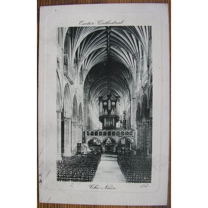 1910 postcard The Nave, Exeter Cathedral