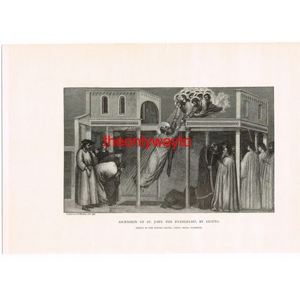ASCENSION OF ST JOHN THE EVANGELIST, GIOTTO, T COLE BOOK ILLUSTRATION, 1910