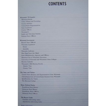 Wisconsin Almanac and Government Guide First Edition Paperback Book