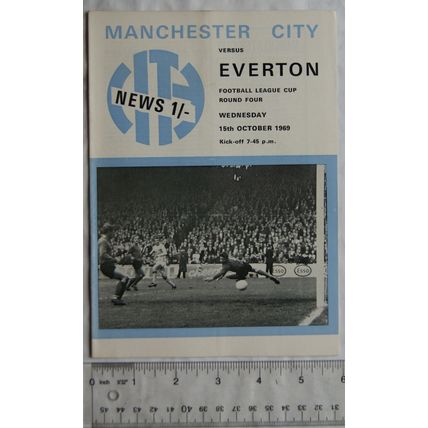 1969 programme Manchester City v. Everton, League Cup Round 4