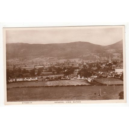 General View of Ruthin Postcard RP Denbighshire Wales 97098