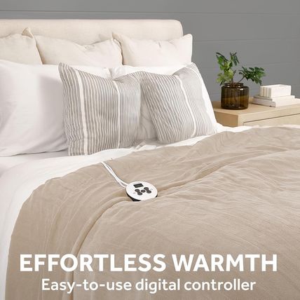 Sunbeam Royal Luxe Mushroom Heated Blanket - Full