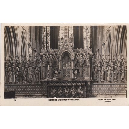ED 483 LICHFIELD CATHEDRAL REREDOS. RP POSTCARD