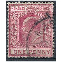 Bahamas 1902.SG62 1d Carmine Fine Used.