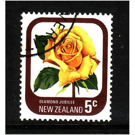 NEW ZEALAND 1975 5c Diamond Jubilee Rose Sg 1090 Fine used