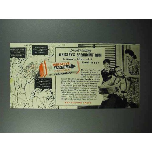 1942 Wrigley's Spearmint Gum Ad - Swell-Tasting