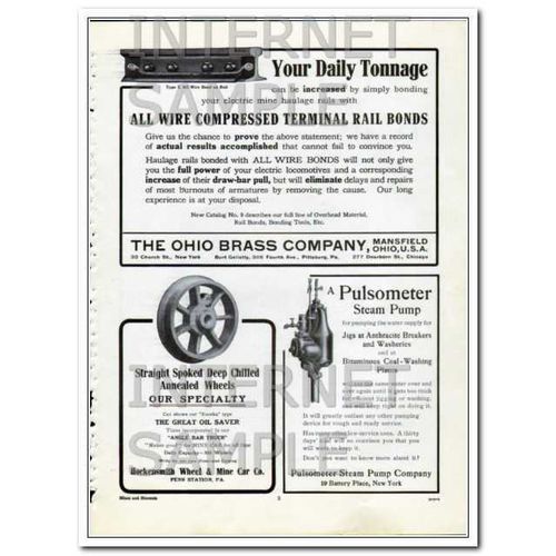 PULSOMETER STEAM PUMP COMPANY 1910 for pumping water supply vintage ad