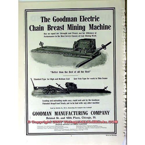 GOODMAN MFG COMPANY 1910 Chain Breast Mining vintage ad