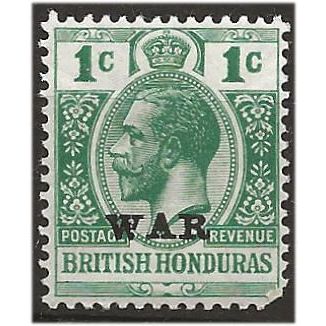 British Honduras 1917 SG116 1c Blue-Green WAR Mounted Mint . .. .