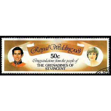 Grenadines of St. Vincent 1981 Royal Wedding 50c Used Stamp L