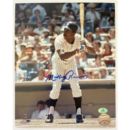 Mickey Rivers Signed Autographed Glossy 8x10 Photo New York Yankees