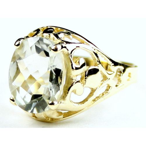 Green Amethyst (Prasiolite), 10KY Gold Ring, R004