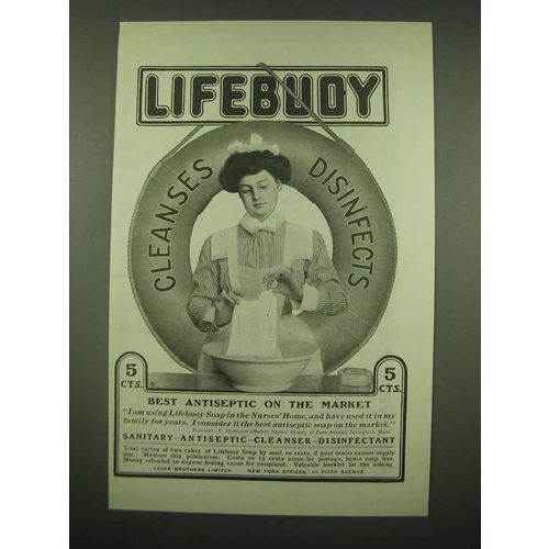 1902 Lifebuoy Soap Ad - Lifebuoy Cleanses Disinfects