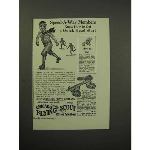 1930 Chicago Flying Scout Roller Skates Ad, Speed-a-Way