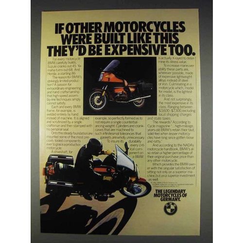 1982 BMW Motorcycles Ad - They'd be Expensive Too